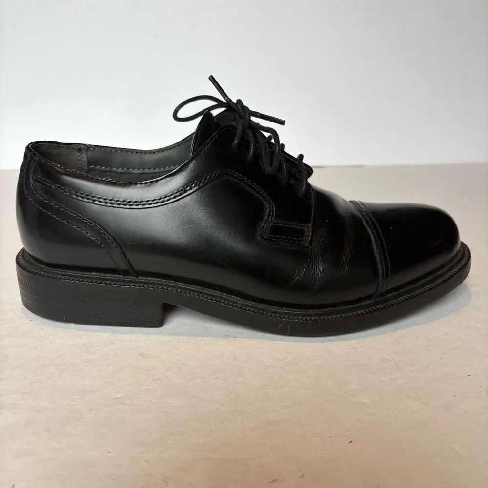 Thom McAn Classic Black Leather Men's Cap Toe Oxford Dress Shoes Size 9